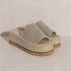 Espadrille Platform Slide Sandals